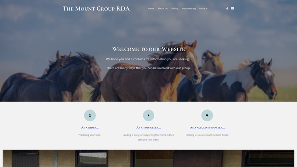 Screenshot of the The Mount Group Riding For The Disabled Association Incorporating Carriage Driving website