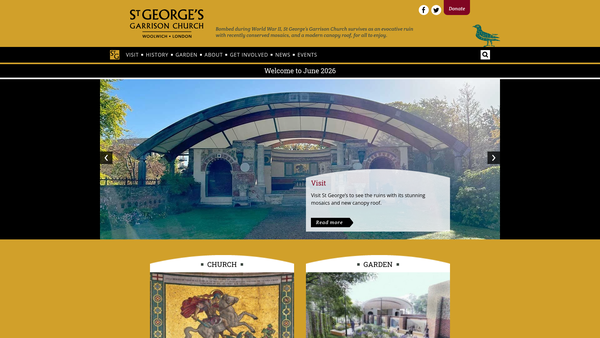 Screenshot of the Woolwich Garrison Church Trust website