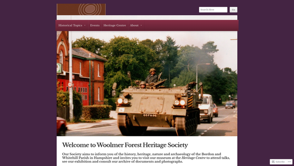Screenshot of the Woolmer Forest Heritage Society website