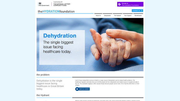 Screenshot of the The Hydration Foundation website