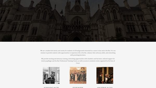 Screenshot of the The Bar And Mooting Society Of King's College London website