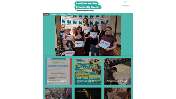 Screenshot of the Sacriston Youth Project website