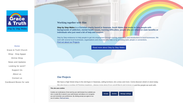 Screenshot of the Step By Step (Wales) website
