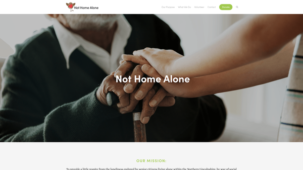 Screenshot of the Not Home Alone website