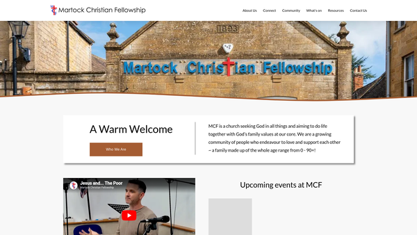 Screenshot of the Martock Christian Fellowship website