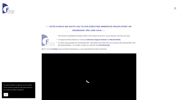 Screenshot of the The Directors Charitable Foundation website