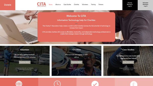 Screenshot of the Charity IT Association website