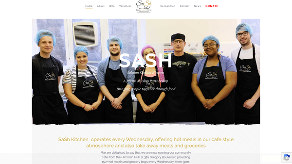 Screenshot of the Salaam Shalom Kitchen website