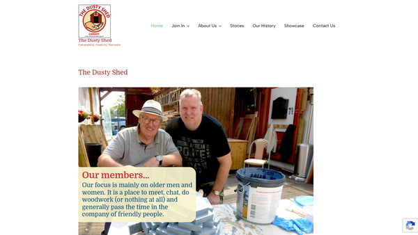 Screenshot of the The Dusty Shed website