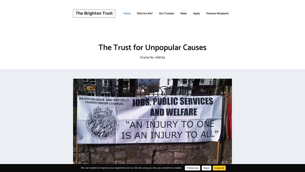 Screenshot of the The Brighton Trust website