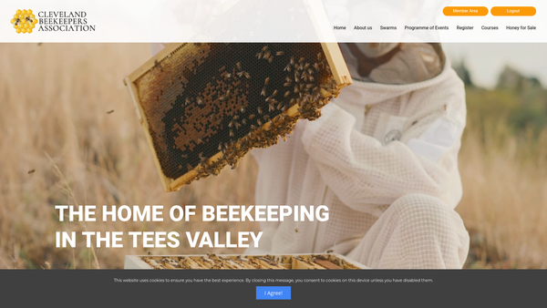 Screenshot of the Cleveland Beekeepers Association website