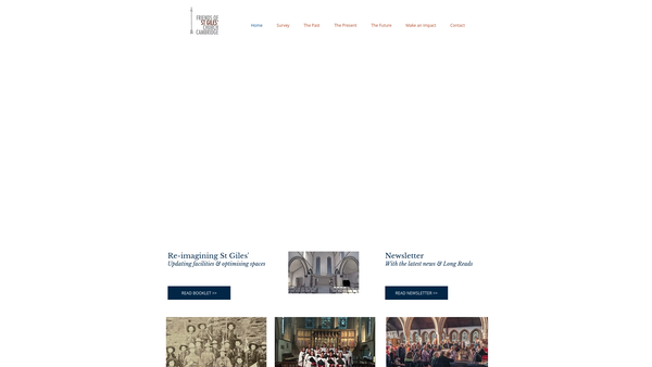 Screenshot of the The Friends Of Saint Giles' Church Cambridge website