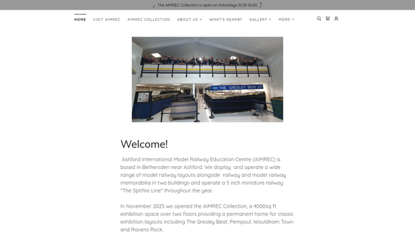 Screenshot of the Ashford Model Railway Museum website