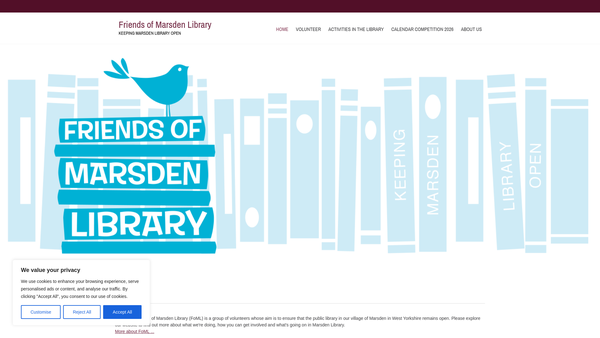 Screenshot of the Friends Of Marsden Library website