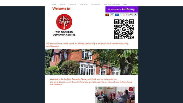Screenshot of the The Orchard Dementia Centre website