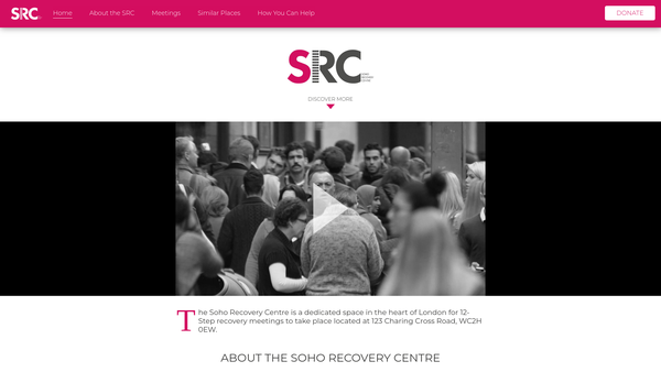 Screenshot of the The Soho Recovery Centre website
