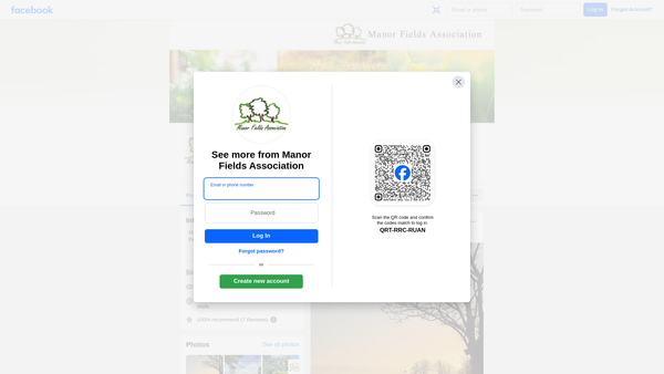 Screenshot of the Manor Fields Association website