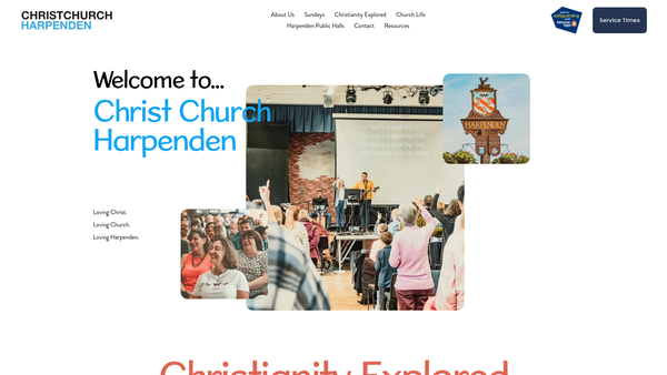 Screenshot of the Christchurch Harpenden website