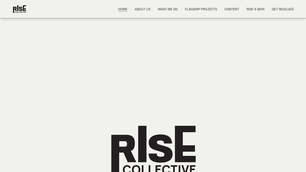 Screenshot of the The Rise Collective website