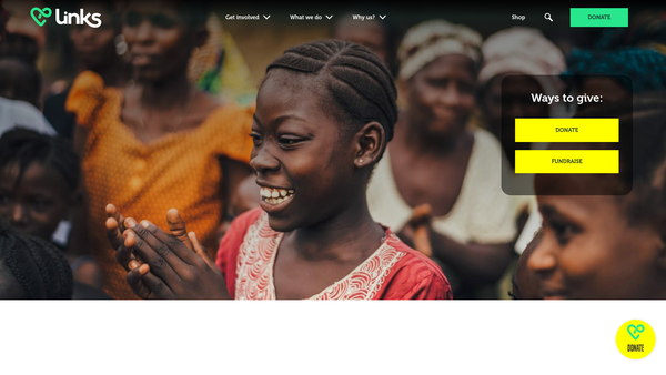 Screenshot of the Links International website