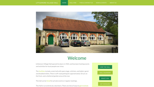 Screenshot of the The Village Hall, Littlemore website
