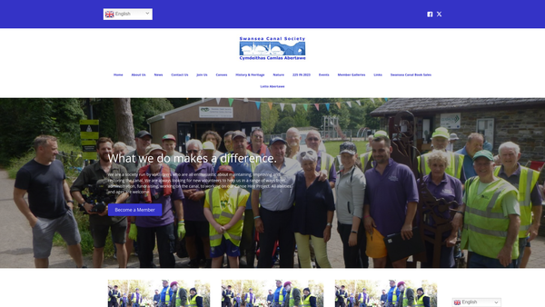 Screenshot of the Swansea Canal Society website