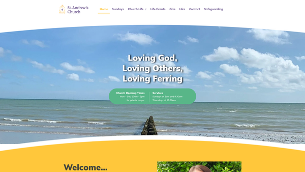 Screenshot of the The Parochial Church Council Of The Ecclesiastical Parish Of Ferring, Diocese Of Chichester website