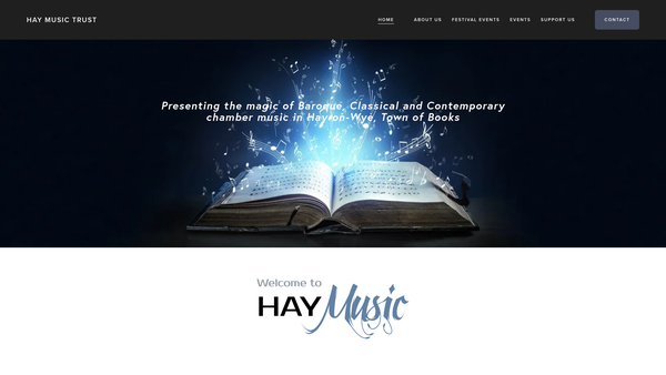 Screenshot of the Hay Music Trust website