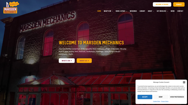 Screenshot of the Marsden Community Trust Ltd website