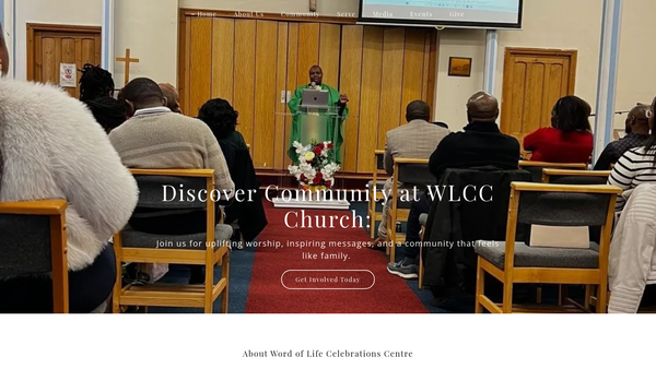 Screenshot of the Word Of Life Celebrations Centre website