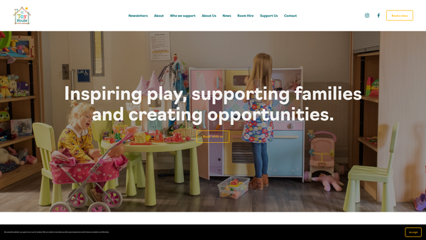 Screenshot of the The Toy House website