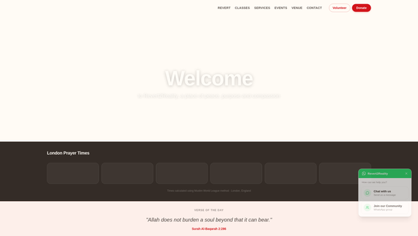 Screenshot of the Revert2reality website