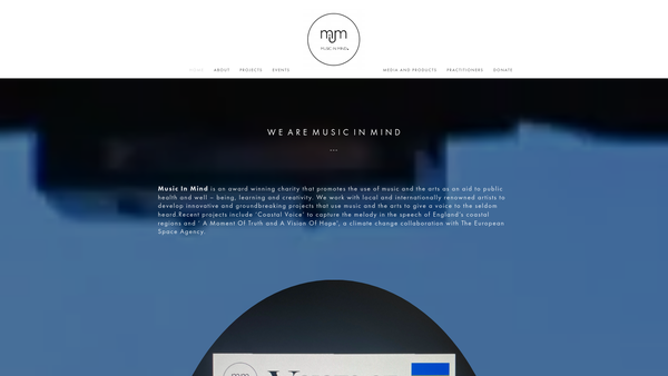 Screenshot of the Music In Mind CIO website