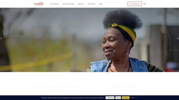 Screenshot of the Longleigh Foundation website