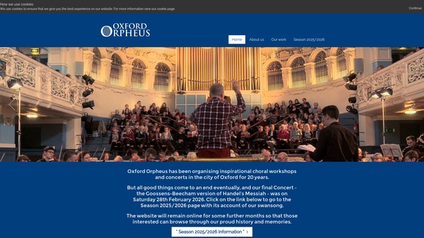 Screenshot of the Oxford Orpheus website