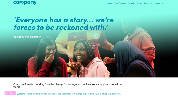 Screenshot of the Company Three Theatre website