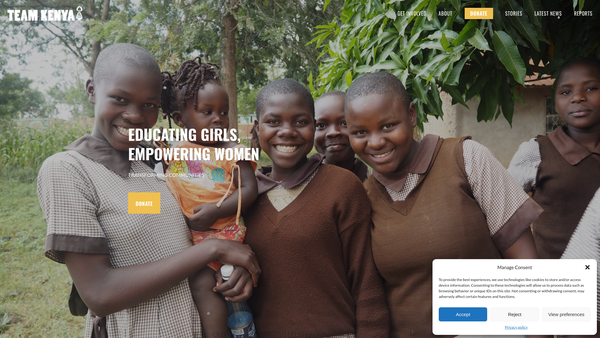Screenshot of the Team Kenya website