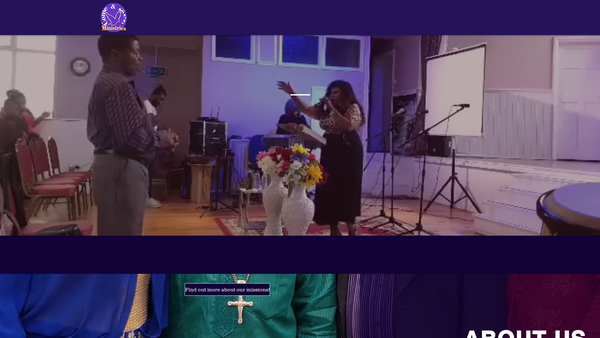 Screenshot of the Come And See Ministries website