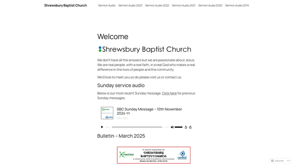 Screenshot of the Palmers Of Shrewsbury website