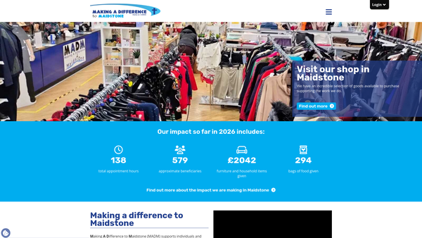 Screenshot of the Making A Difference To Maidstone Ltd website