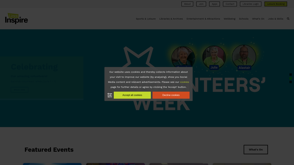 Screenshot of the Lincs Inspire Limited website