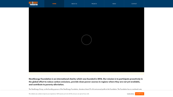 Screenshot of the Nextenergy Foundation website