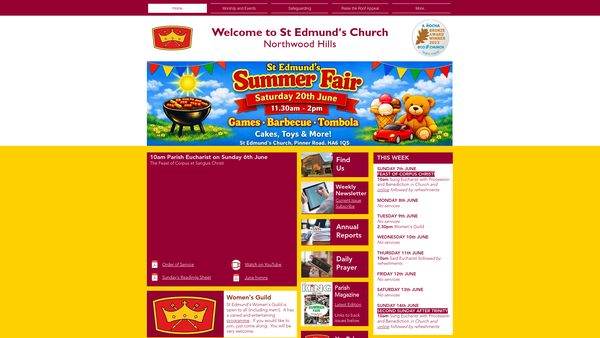 Screenshot of the The Parochial Church Council Of The Ecclesiastical Parish Of St. Edmund The King, Northwood Hills website