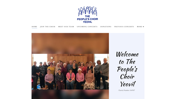 Screenshot of the The People's Choir Yeovil website