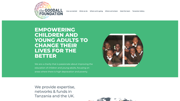 Screenshot of the The Robin And Sylvia Goodall Charitable Foundation website