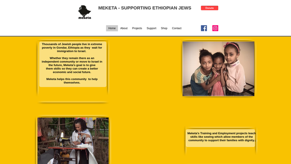 Screenshot of the Meketa website