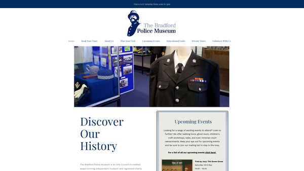 Screenshot of the Under The Clock Bradford website