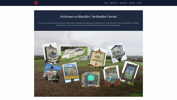 Screenshot of the Burbage Methodist Church website