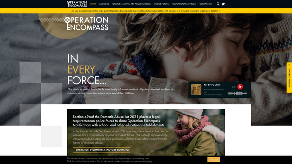 Screenshot of the Operation Encompass website