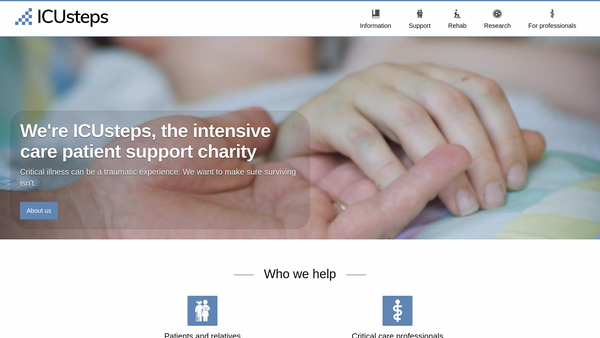 Screenshot of the Icusteps website